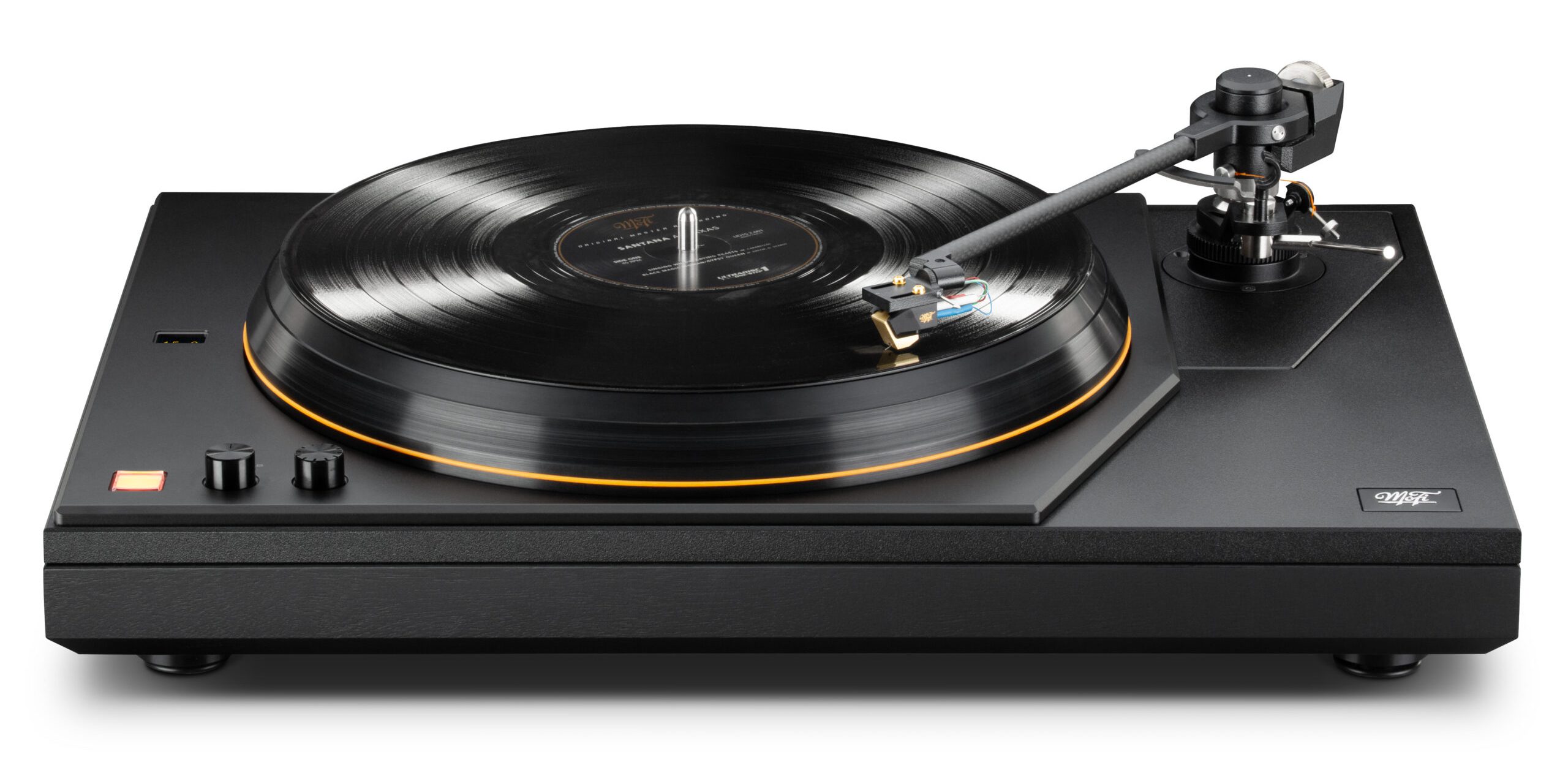 MoFi_MasterDeck_Turntable_Black_Front_Record